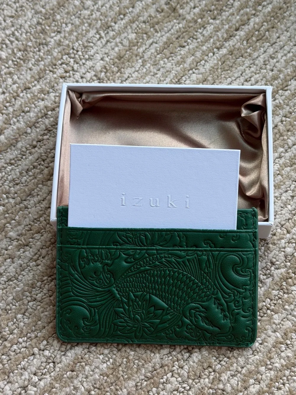 IZUKI Emerald Green Koi Card Holder - NWT